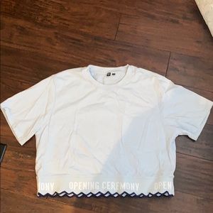 Opening ceremony baby blue cropped tee